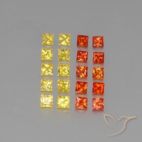 Gemas de Zafiro Multicolor natural de 2.79 ct, Cuadrado, VVS-VS