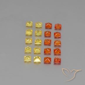 Gemas de Zafiro Multicolor natural de 2.79 ct, Cuadrado, VVS-VS