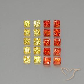 Gemas de zafiro multicolor natural de 2,78 ct, cuadrado, VVS-VS