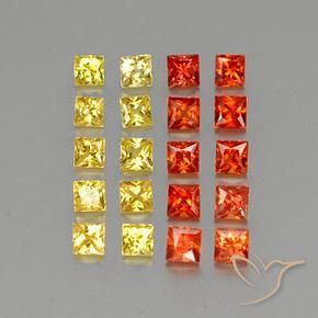 Gemas de zafiro multicolor natural de 2,78 ct, cuadrado, VVS-VS