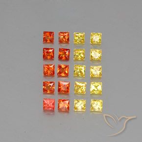 Gemas de zafiro multicolor natural de 2,81 ct, cuadrado, VVS-VS