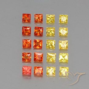 Gemas de zafiro multicolor natural de 2,81 ct, cuadrado, VVS-VS