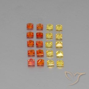 Gemas de zafiro multicolor natural de 2,81 ct, cuadrado, VVS-VS