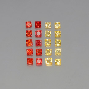 Gemas de zafiro multicolor natural de  ct, cuadrado, VVS-VS