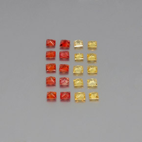 Gemas de zafiro multicolor natural de  ct, cuadrado, VVS-VS
