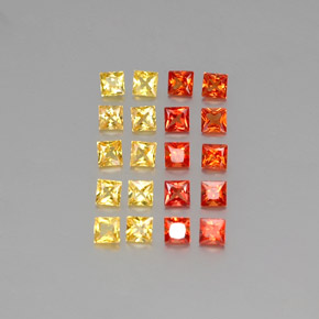 Gemas de zafiro multicolor natural de 1,69 ct, cuadrado, VVS-VS