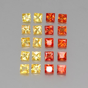Gemas de zafiro multicolor natural de 1,69 ct, cuadrado, VVS-VS