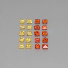 Gemas de zafiro multicolor natural de 1,69 ct, cuadrado, VVS-VS