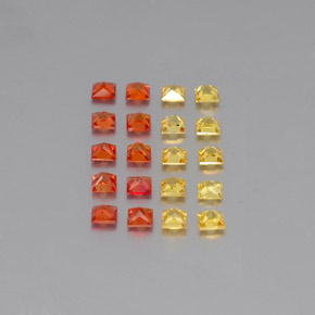 Gemas de zafiro multicolor natural de  ct, cuadrado, VVS-VS