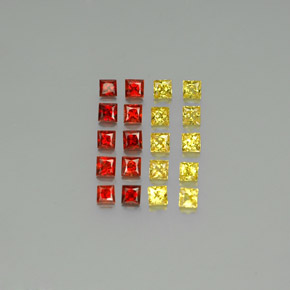 Gemas de zafiro multicolor natural de 2,26 ct, cuadrado, VVS-VS