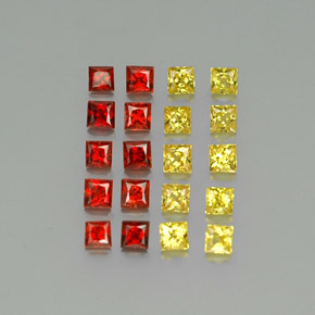 Gemas de zafiro multicolor natural de 2,26 ct, cuadrado, VVS-VS