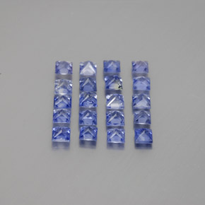 Gemas de zafiro azul natural de  ct, cuadrado, VVS-VS