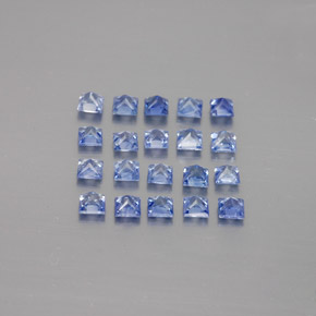 Gemas de zafiro azul natural de  ct, cuadrado, VVS-VS