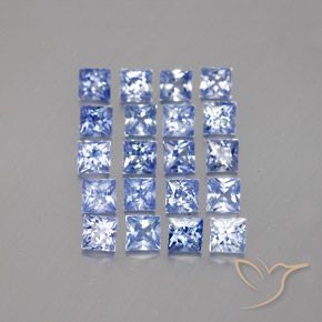 Gemas de Zafiro Azul intenso natural de 3.92 ct, Cuadrado, VVS-VS