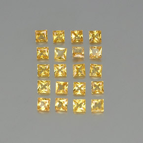 Gemas de zafiro amarillo natural de 2,10 ct, cuadrado, VVS-VS
