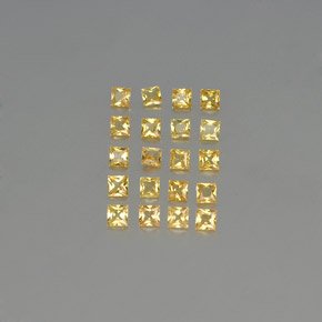 Gemas de zafiro amarillo natural de  ct, cuadrado, VVS-VS