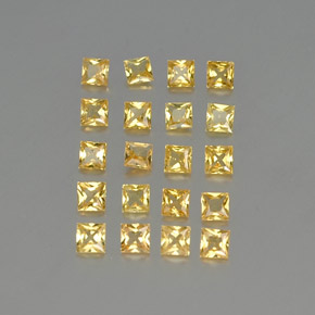 Gemas de zafiro amarillo natural de  ct, cuadrado, VVS-VS