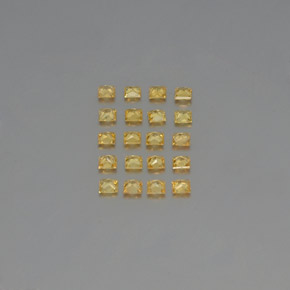 Gemas de zafiro amarillo natural de  ct, cuadrado, VVS-VS