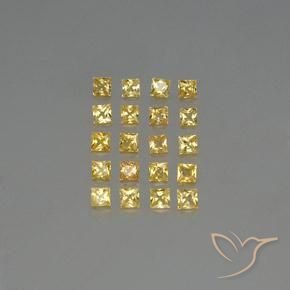 Gemas de zafiro amarillo natural de 1,99 ct, cuadrado, VVS-VS