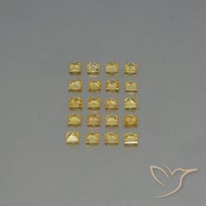 Gemas de zafiro amarillo natural de 1,99 ct, cuadrado, VVS-VS