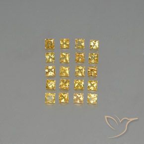 Gemas de zafiro amarillo natural de 2,18 ct, cuadrado, VVS-VS