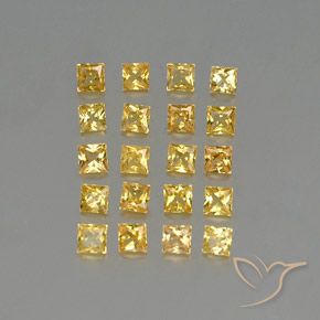 Gemas de zafiro amarillo natural de 2,18 ct, cuadrado, VVS-VS