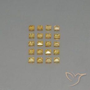 Gemas de zafiro amarillo natural de 2,18 ct, cuadrado, VVS-VS