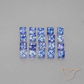 Gemas de zafiro azul natural de 1,99 ct, cuadrado, VVS-VS