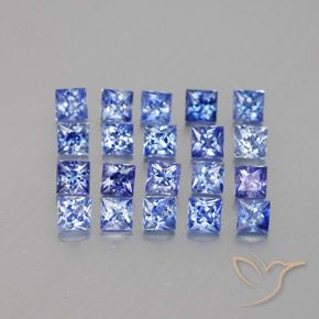 Gemas de zafiro azul natural de 1,99 ct, cuadrado, VVS-VS