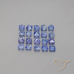 Gemas de zafiro azul natural de 1,99 ct, cuadrado, VVS-VS