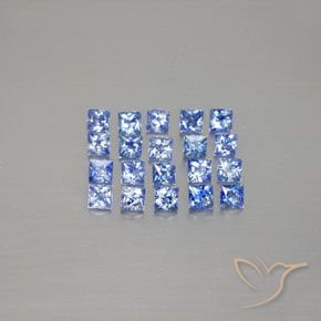 Gemas de zafiro azul natural de 2,53 ct, cuadrado, VVS-VS