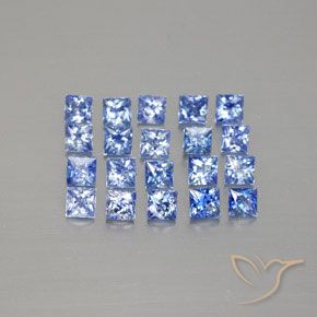Gemas de zafiro azul natural de 2,53 ct, cuadrado, VVS-VS