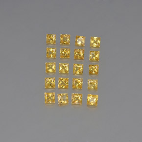 Gemas de zafiro amarillo natural de  ct, cuadrado, VVS-VS