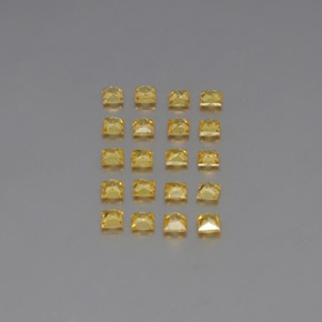 Gemas de zafiro amarillo natural de  ct, cuadrado, VVS-VS