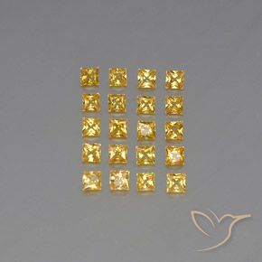 Gemas de zafiro amarillo natural de 2,05 ct, cuadrado, VVS-VS