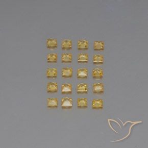 Gemas de zafiro amarillo natural de 2,05 ct, cuadrado, VVS-VS