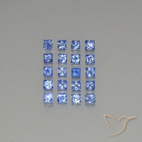 Gemas de zafiro azul natural de 1,86 ct, cuadrado, VVS-VS