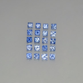 Gemas de zafiro azul natural de  ct, cuadrado, VVS-VS