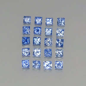 Gemas de zafiro azul natural de  ct, cuadrado, VVS-VS