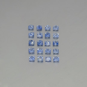 Gemas de zafiro azul natural de  ct, cuadrado, VVS-VS