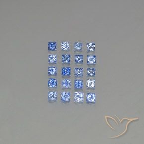 Gemas de zafiro azul natural de 1,66 ct, cuadrado, VVS-VS
