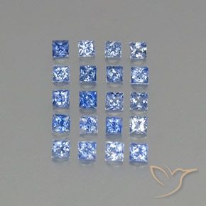 Gemas de zafiro azul natural de 1,66 ct, cuadrado, VVS-VS