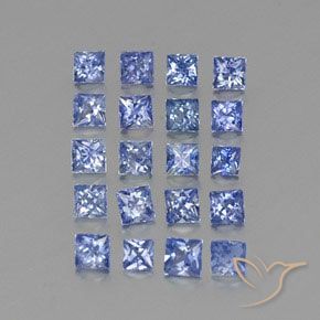 Gemas de Zafiro Azul intenso natural de 2.36 ct, Cuadrado, VVS-VS