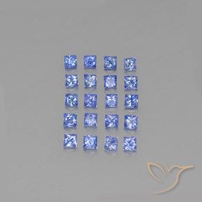 Gemas de zafiro azul natural de 1,75 ct, cuadrado, VVS-VS