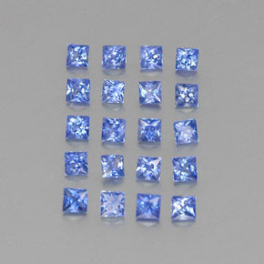 Gemas de zafiro azul natural de 2,00 ct, cuadrado, VVS-VS