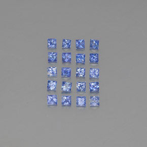 Gemas de zafiro azul natural de  ct, cuadrado, VVS-VS