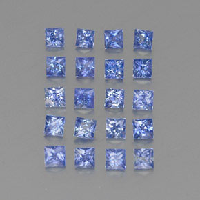 Gemas de zafiro azul natural de  ct, cuadrado, VVS-VS