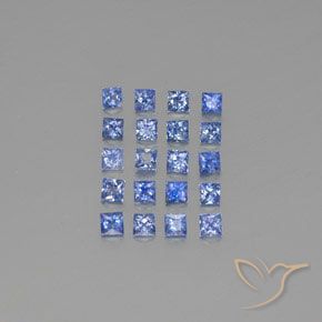Gemas de zafiro azul natural de 2,54 ct, cuadrado, VVS-VS
