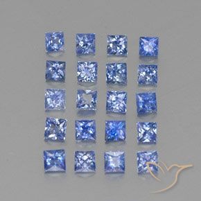 Gemas de zafiro azul natural de 2,54 ct, cuadrado, VVS-VS
