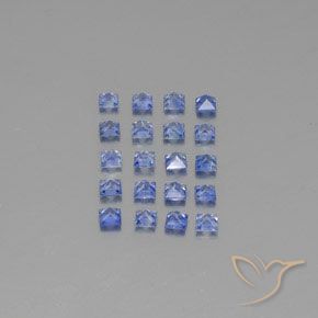 Gemas de zafiro azul natural de 2,54 ct, cuadrado, VVS-VS